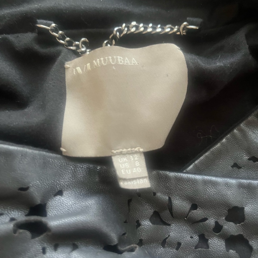 Muubaa Black Perforated Leather Jacket - Picture 5 of 6